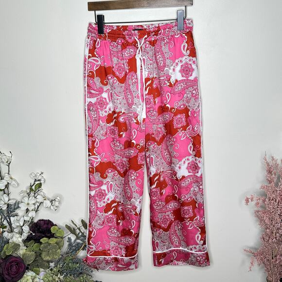 J. CREW Relaxed Pant Vintage Paisley Pink Rust {3O20} - Picture 2 of 6